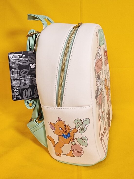 Loungefly Disney Cats & Plants Mini Backpack Soft Tag Marie Figaro Oliver NEW main image 10